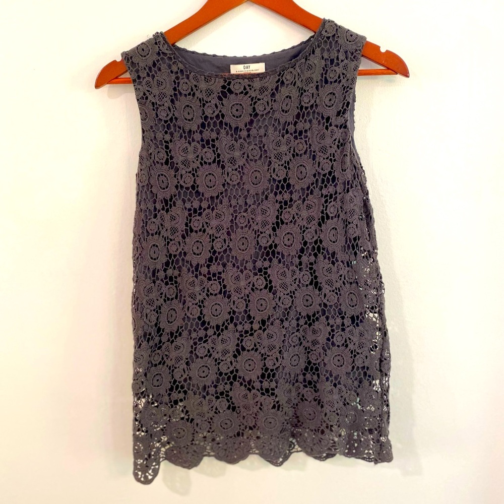 DAY Birger et Mikkelsen Woman gray crochet top size small
